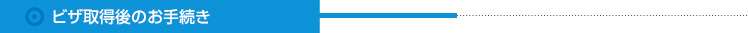 ビザ取得後のお手続き
