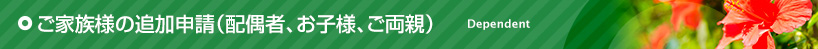 ご家族様の追加申請(配偶者、お子様、ご両親)